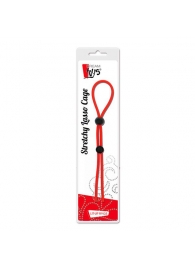 Красное лассо на пенис с двумя бусинами STRETCHY LASSO CAGE - Dream Toys - в Люберцах купить с доставкой