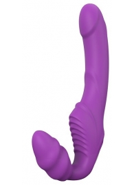 Фиолетовый безремневой вибрострапон DOUBLE DIPPER - Dream Toys - купить с доставкой в Люберцах