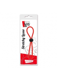 Красное эрекционное лассо с одной бусиной-утяжкой STRETCHY THIN LASSO - Dream Toys - в Люберцах купить с доставкой