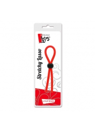 Красное эрекционное лассо с одной бусинкой-утяжкой STRETCHY THICK LASSO - Dream Toys - в Люберцах купить с доставкой