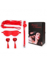 Пикантный набор БДСМ из 4 предметов в красном цвете - Notabu - купить с доставкой в Люберцах