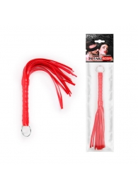 Красная плеть с рукоятью в оплетке - 28 см. - Notabu - купить с доставкой в Люберцах