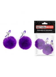 Зажимы для сосков с фиолетовым пушком - Notabu - купить с доставкой в Люберцах
