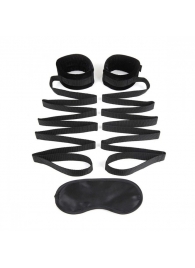 Чёрные манжеты для фиксации на кровати Bondage Bed Strap - Lux Fetish - купить с доставкой в Люберцах