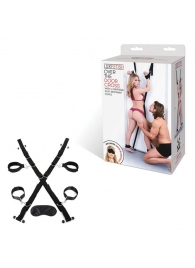 Чёрный набор для фиксации у двери - Lux Fetish - купить с доставкой в Люберцах