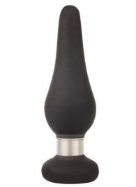 Черная коническая втулка с ограничителем - 10 см. - Sex Expert