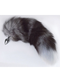 Серебристая анальная пробка с пушистым хвостом - Sitabella - купить с доставкой в Люберцах