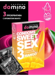 Презервативы для орального секса DOMINO Sweet Sex с ароматом манго - 3 шт. - Domino - купить с доставкой в Люберцах