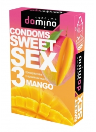 Презервативы для орального секса DOMINO Sweet Sex с ароматом манго - 3 шт. - Domino - купить с доставкой в Люберцах