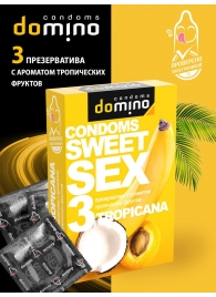 Презервативы для орального секса DOMINO Sweet Sex с ароматом тропических фруктов - 3 шт. - Domino - купить с доставкой в Люберцах