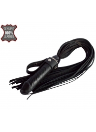 Черная плеть  Ковбой  с ручкой-фаллосом - 55 см. - Sitabella - купить с доставкой в Люберцах
