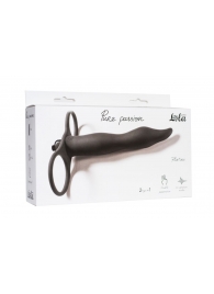Черная вибронасадка для двойного проникновения Flirtini - 15,9 см. - Lola Games - купить с доставкой в Люберцах