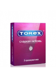 Презервативы Torex  Сладкая любовь  с ароматом клубники - 3 шт. - Torex - купить с доставкой в Люберцах