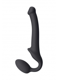 Черный безремневой страпон Silicone Bendable Strap-On S - Strap-on-me - купить с доставкой в Люберцах