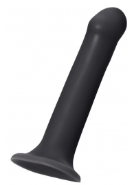 Черный фаллос на присоске Silicone Bendable Dildo L - 19 см. - Strap-on-me - купить с доставкой в Люберцах
