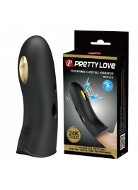 Черная вибронасадка на палец с электростимуляцией Marico - Baile - купить с доставкой в Люберцах