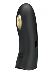 Черная вибронасадка на палец с электростимуляцией Marico - Baile - купить с доставкой в Люберцах