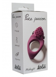 Бордовое эрекционное виброкольцо Pure Passion Midnight - Lola Games - в Люберцах купить с доставкой