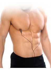 Черные электрические зажимы для сосков Shock Therapy Nipple Clamps - Pipedream - купить с доставкой в Люберцах