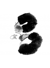 Металлические наручники Furry Love Cuffs с черным мехом - Pipedream - купить с доставкой в Люберцах