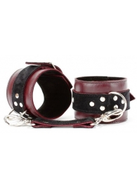 Бордовые наручники Ladys Arsenal на карабинах - БДСМ Арсенал - купить с доставкой в Люберцах