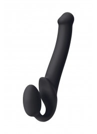 Черный безремневой страпон Silicone Bendable Strap-On M - Strap-on-me - купить с доставкой в Люберцах