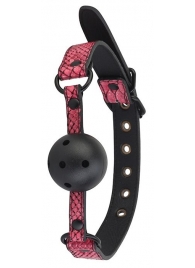 Черно-розовый кляп-шарик с отверстиями BALL GAG - Dream Toys - купить с доставкой в Люберцах
