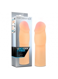 Телесная насадка-удлинитель на пенис PERFORMANCE 1.5INCH COCK XTENDER - 16 см. - Blush Novelties - в Люберцах купить с доставкой