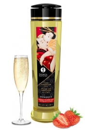 Массажное масло с ароматом клубники и шампанского Romance - 240 мл. - Shunga - купить с доставкой в Люберцах