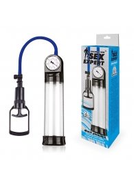 Прозрачная вакуумная помпа Sex Expert с манометром - Sex Expert - в Люберцах купить с доставкой