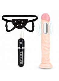 Регулируемые трусики с вибрирующей насадкой - 21 см. - Lux Fetish - купить с доставкой в Люберцах