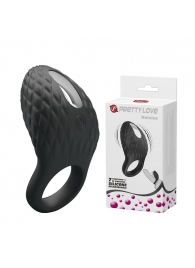 Черное эрекционное виброкольцо с рельефным дизайном Heloise - Baile - в Люберцах купить с доставкой