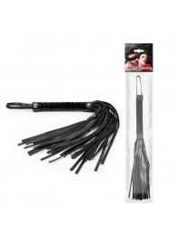 Черная гладкая плеть-флоггер с ручкой - 40 см. - Notabu - купить с доставкой в Люберцах