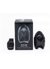 Темно-серый инновационный мужской осциллятор PULSE SOLO LUX с пультом ДУ - Hot Octopuss - в Люберцах купить с доставкой
