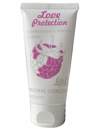 Лубрикант на водной основе с ароматом малины Love Protection Raspberry - 50 мл. - Lola Games - купить с доставкой в Люберцах