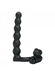 Черная насадка для двойной стимуляции Hercules Penis Sheath III - 15,3 см. - Baile - купить с доставкой в Люберцах