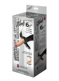 Пояс-трусики с насадкой Glamour - 17 см. - LOVETOY (А-Полимер) - купить с доставкой в Люберцах