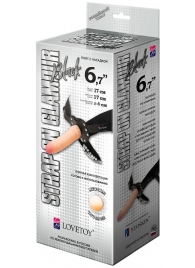 Пояс-трусики с насадкой Glamour - 17 см. - LOVETOY (А-Полимер) - купить с доставкой в Люберцах