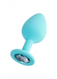 Мятная анальная втулка Brilliant с прозрачным кристаллом - 8 см. - ToyFa - купить с доставкой в Люберцах