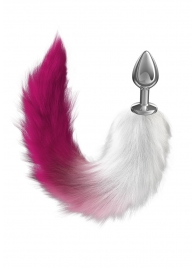 Серебристая анальная пробка с розовым хвостом Galaxy - Lola Games - купить с доставкой в Люберцах