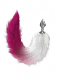 Серебристая анальная пробка с розовым хвостом Starlit - Lola Games - купить с доставкой в Люберцах