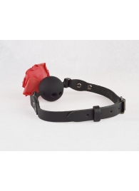 Черный кляп-шар с розой - Sitabella - купить с доставкой в Люберцах