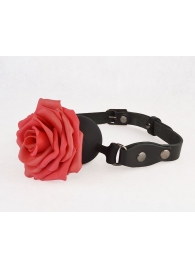 Черный кляп-шар с розой - Sitabella - купить с доставкой в Люберцах