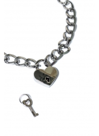 Серебристый ошейник Embrace с ключиком - Lola Games - купить с доставкой в Люберцах