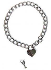 Серебристый ошейник Embrace с ключиком - Lola Games - купить с доставкой в Люберцах