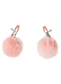 Зажимы на соски Angelic с розовыми меховыми шариками - Lola Games - купить с доставкой в Люберцах