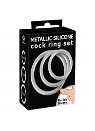 Набор из 3 эрекционных колец под металл Metallic Silicone Cock Ring Set - Orion - в Люберцах купить с доставкой