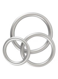 Набор из 3 эрекционных колец под металл Metallic Silicone Cock Ring Set - Orion - в Люберцах купить с доставкой