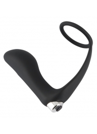 Черное эрекционное кольцо с анальной вибропробкой Vibrating Ring   Plug - Orion - в Люберцах купить с доставкой