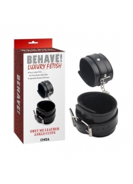 Черные оковы на ноги Obey Me Leather Ankle Cuffs - Chisa - купить с доставкой в Люберцах